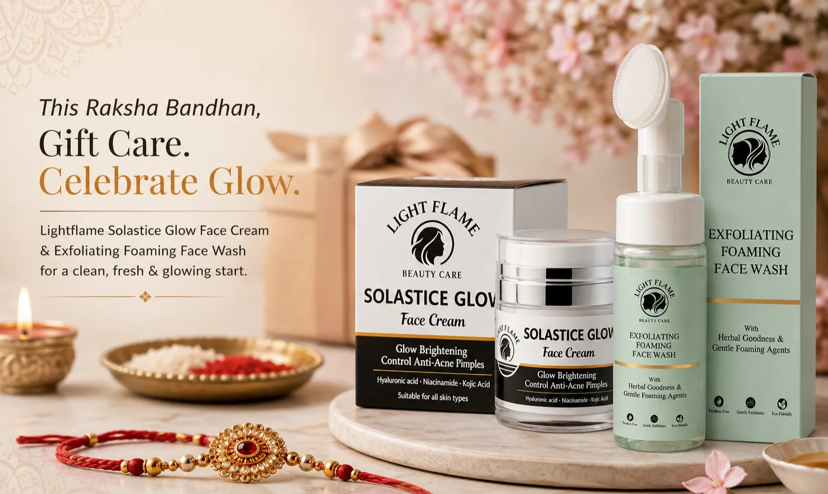 Raksha Bandhan Skincare & Gifting with Lightflame Solastice Glow